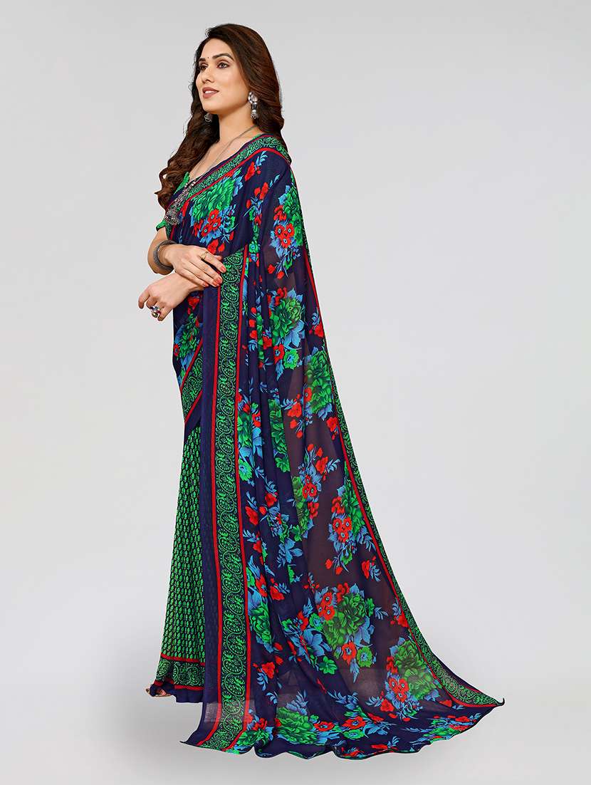 women printed casual wear saree with blouse - 22048956 -  Standard Image - 1