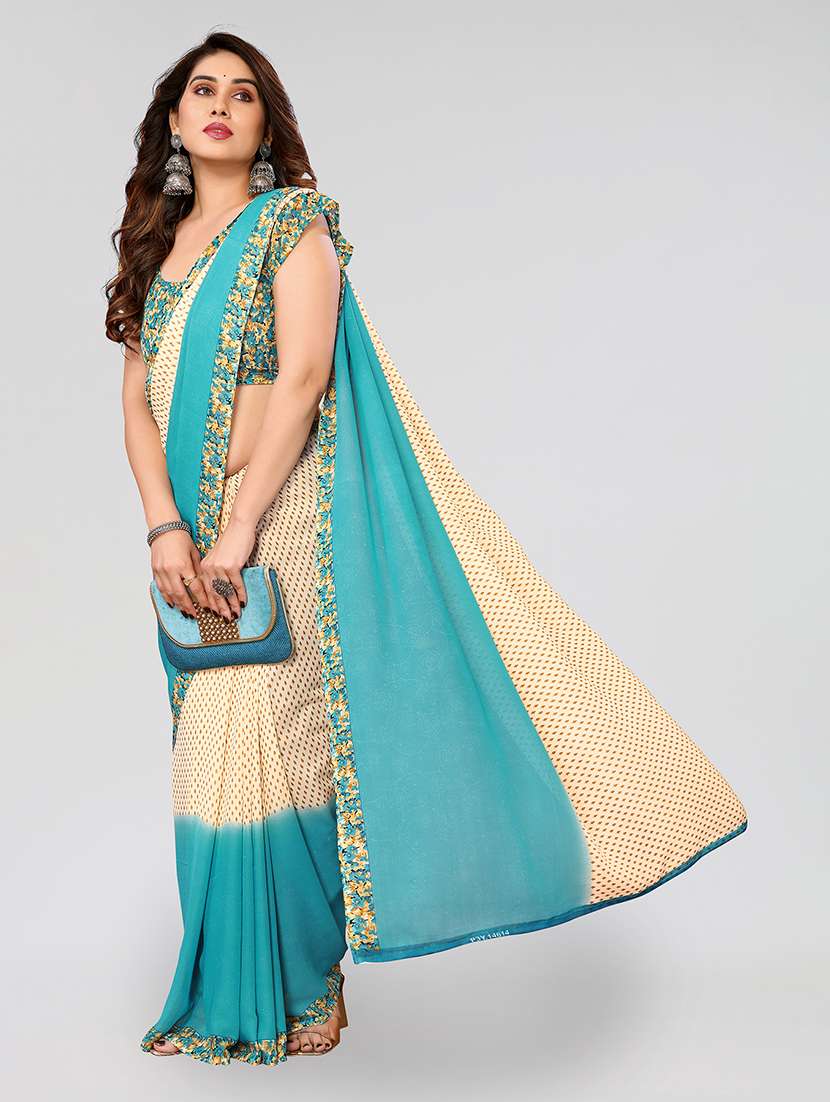 women printed casual wear saree with blouse - 22048975 -  Standard Image - 1
