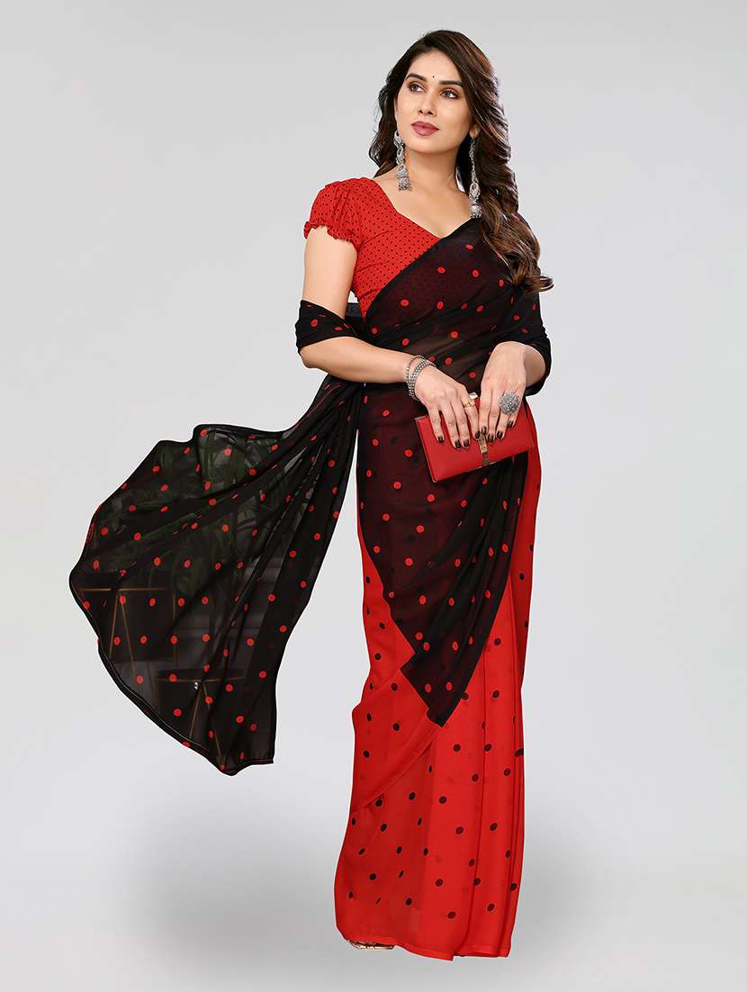 women printed casual wear saree with blouse - 22048978 -  Standard Image - 4