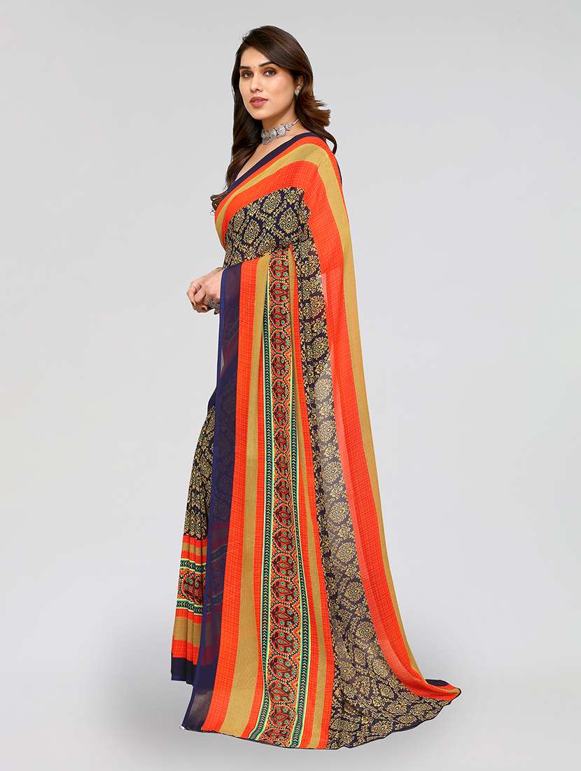 women printed casual wear saree with blouse - 22048993 -  Standard Image - 1