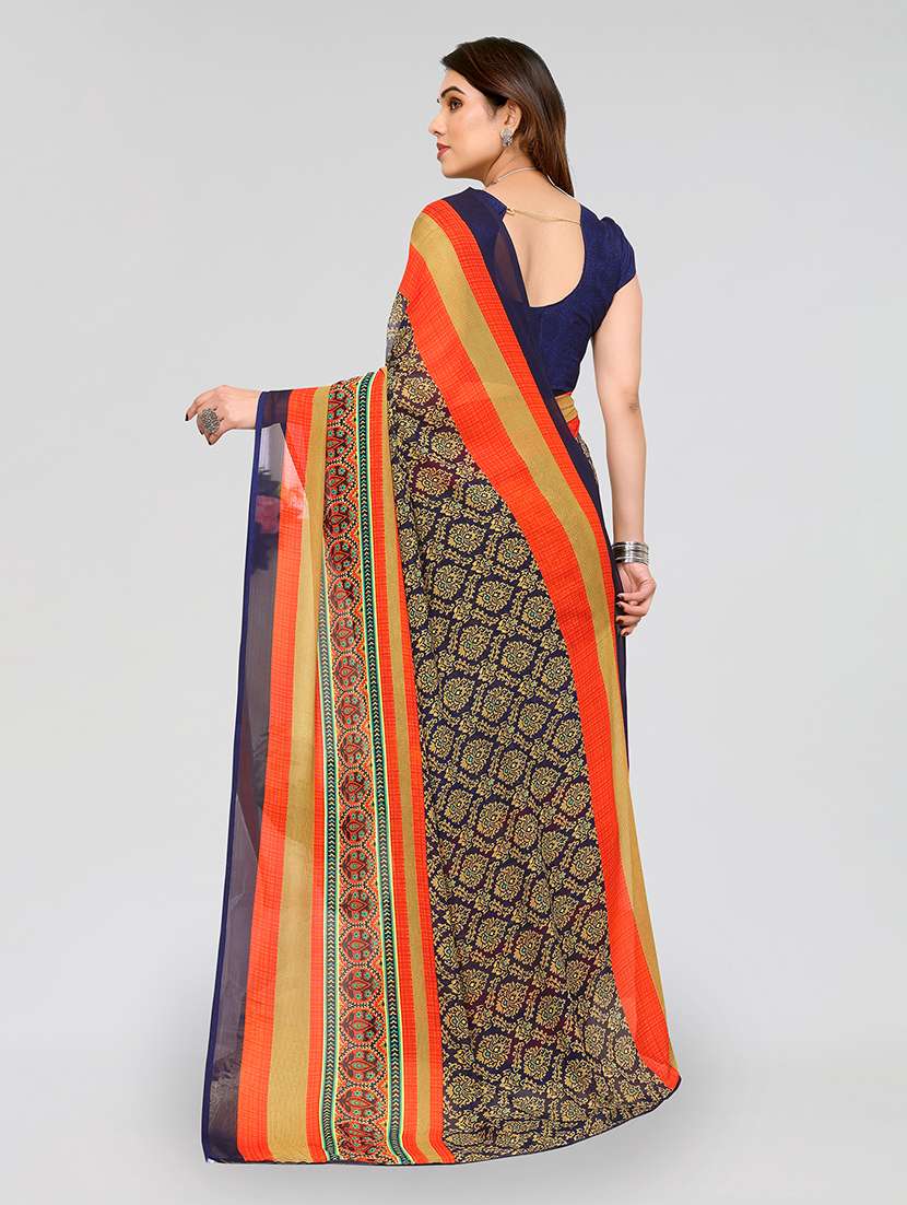 women printed casual wear saree with blouse - 22048993 -  Standard Image - 4