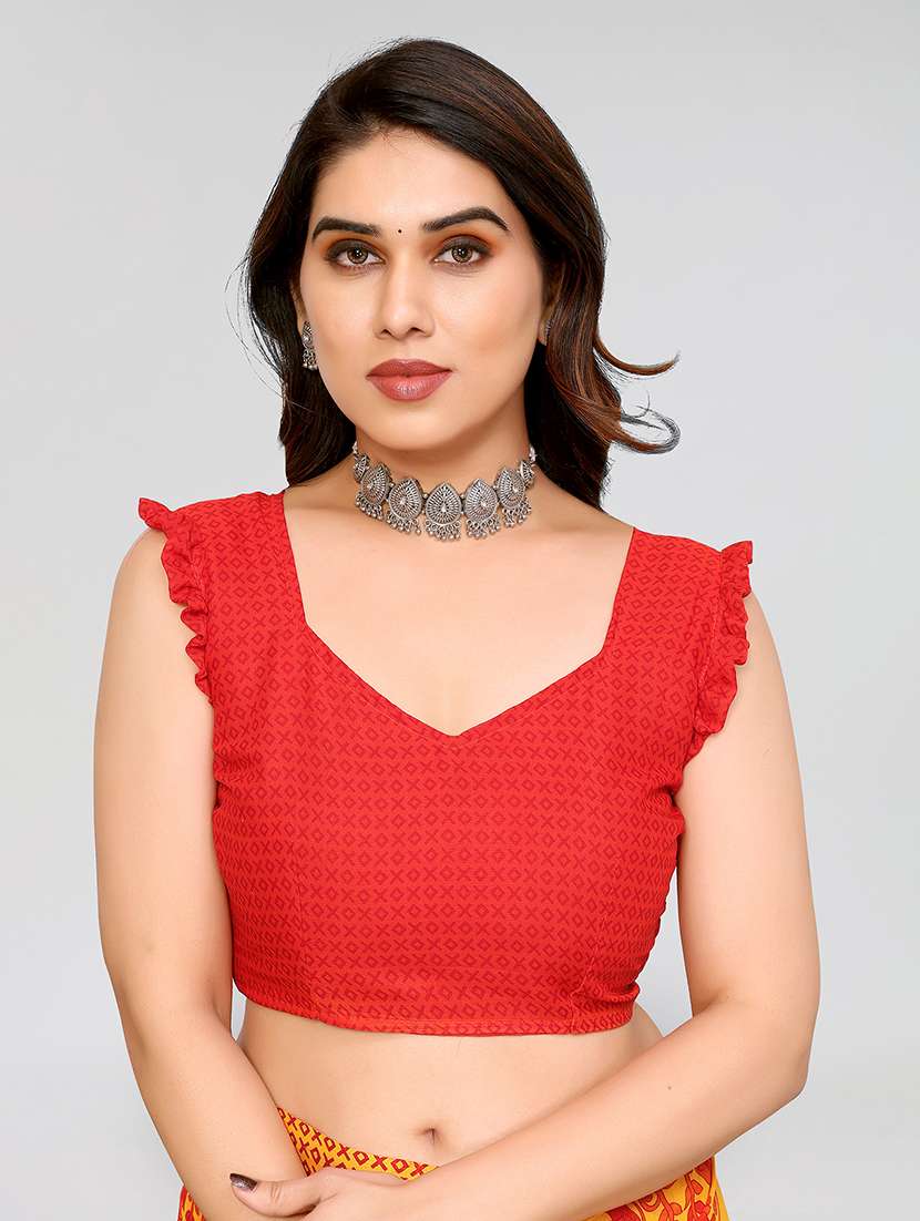 women printed casual wear saree with blouse - 22048996 -  Standard Image - 4