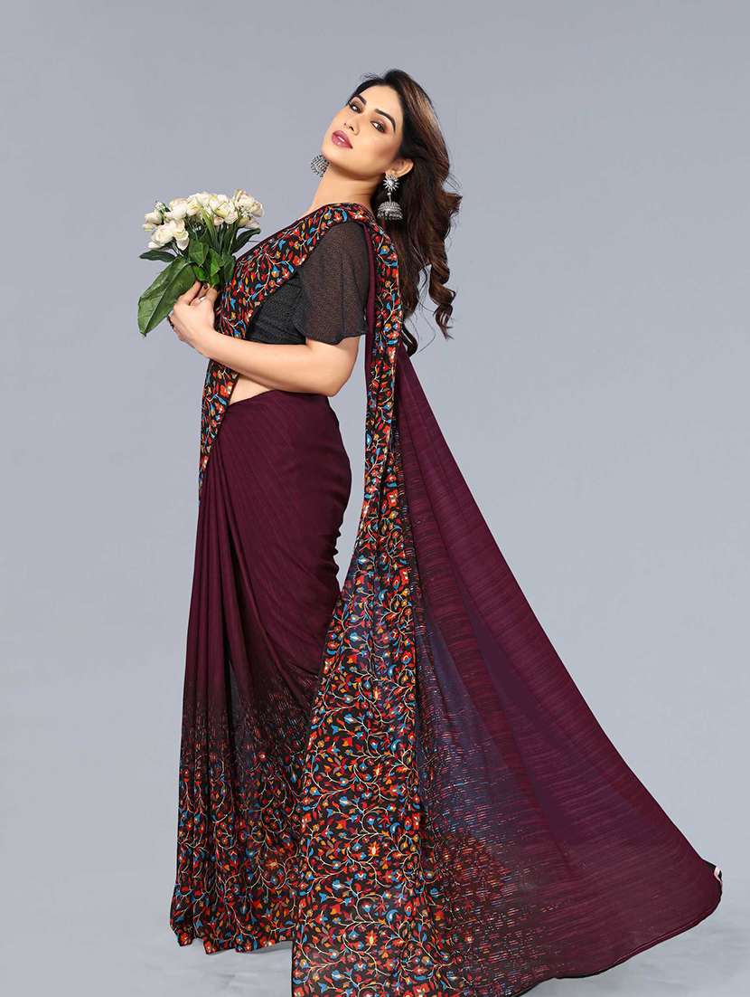 women printed casual wear saree with blouse - 22049007 -  Standard Image - 1
