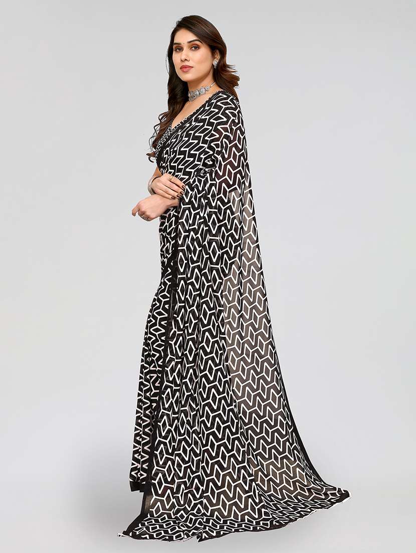 women printed casual wear saree with blouse - 22049018 -  Standard Image - 1