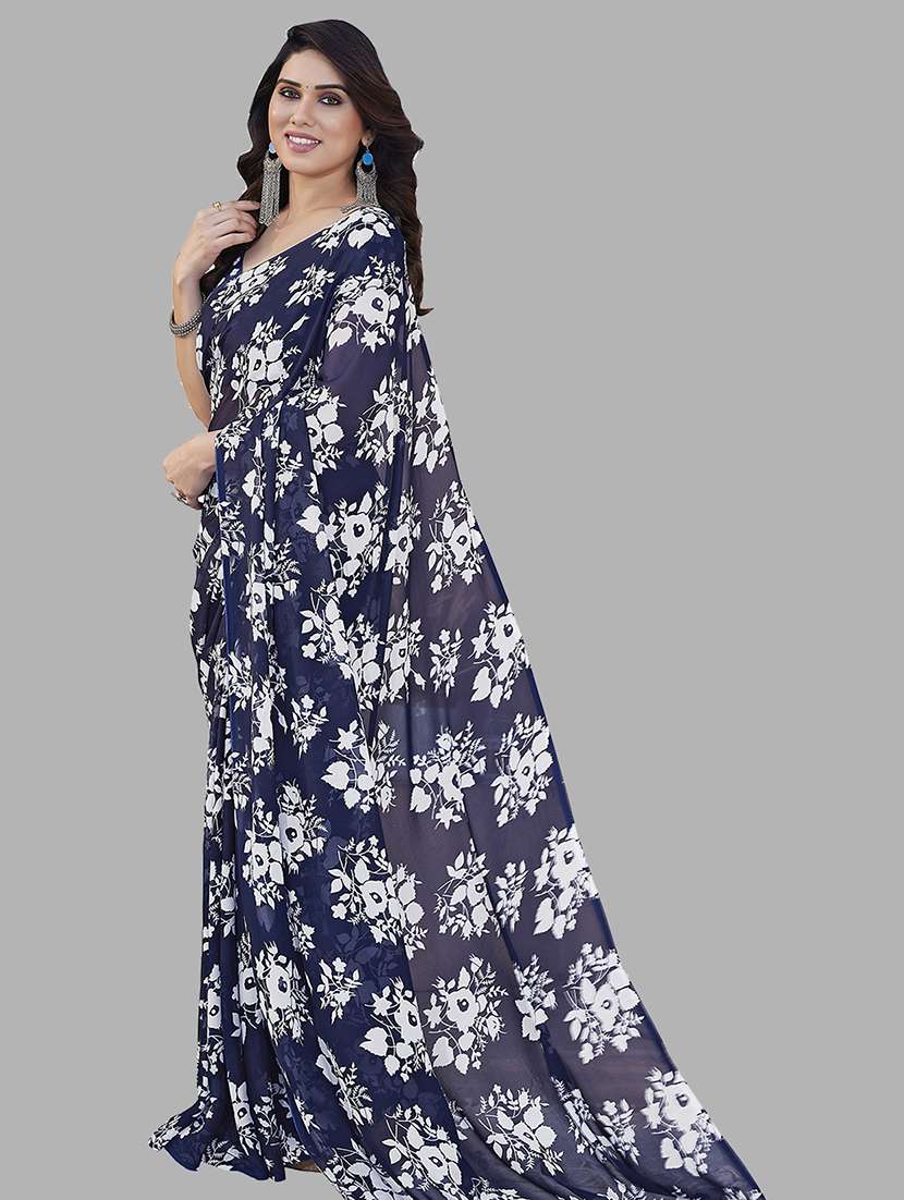 women printed casual wear saree with blouse - 22049019 -  Standard Image - 1