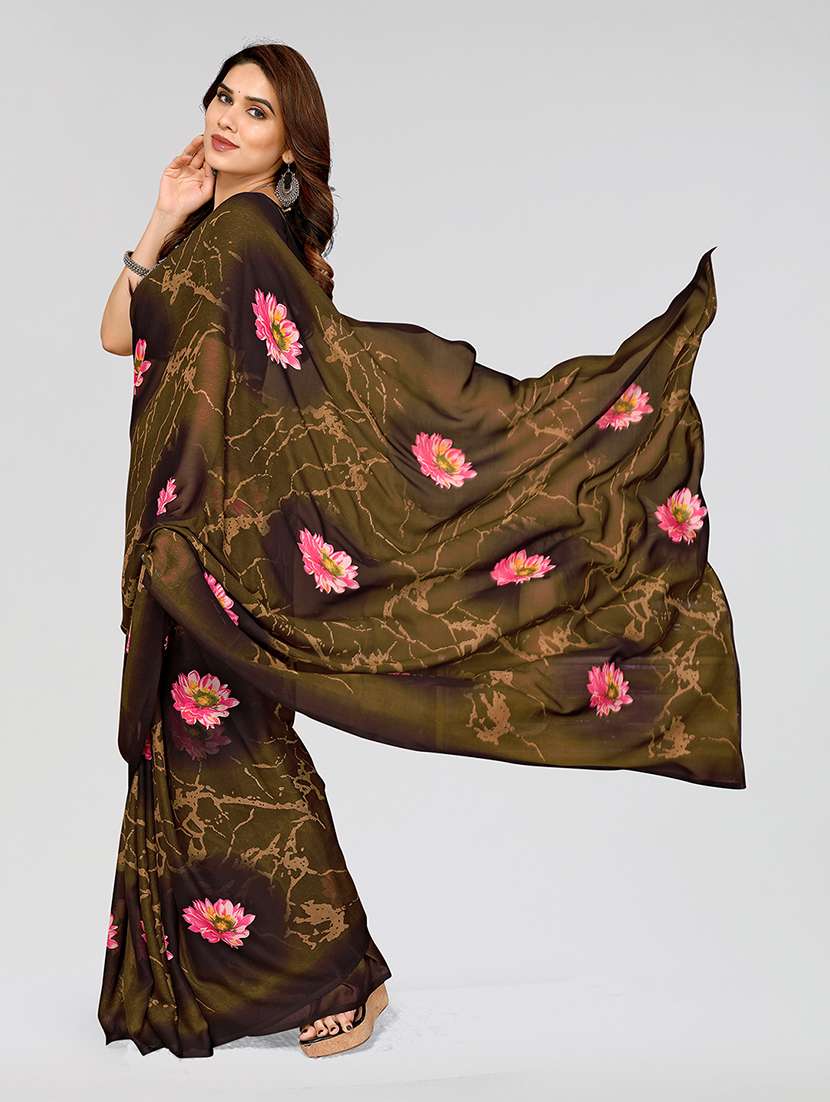 women printed casual wear saree with blouse - 22049033 -  Standard Image - 1