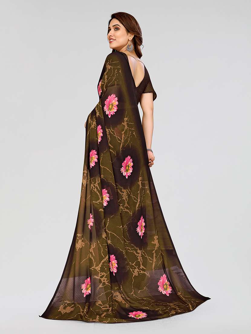 women printed casual wear saree with blouse - 22049033 -  Standard Image - 4