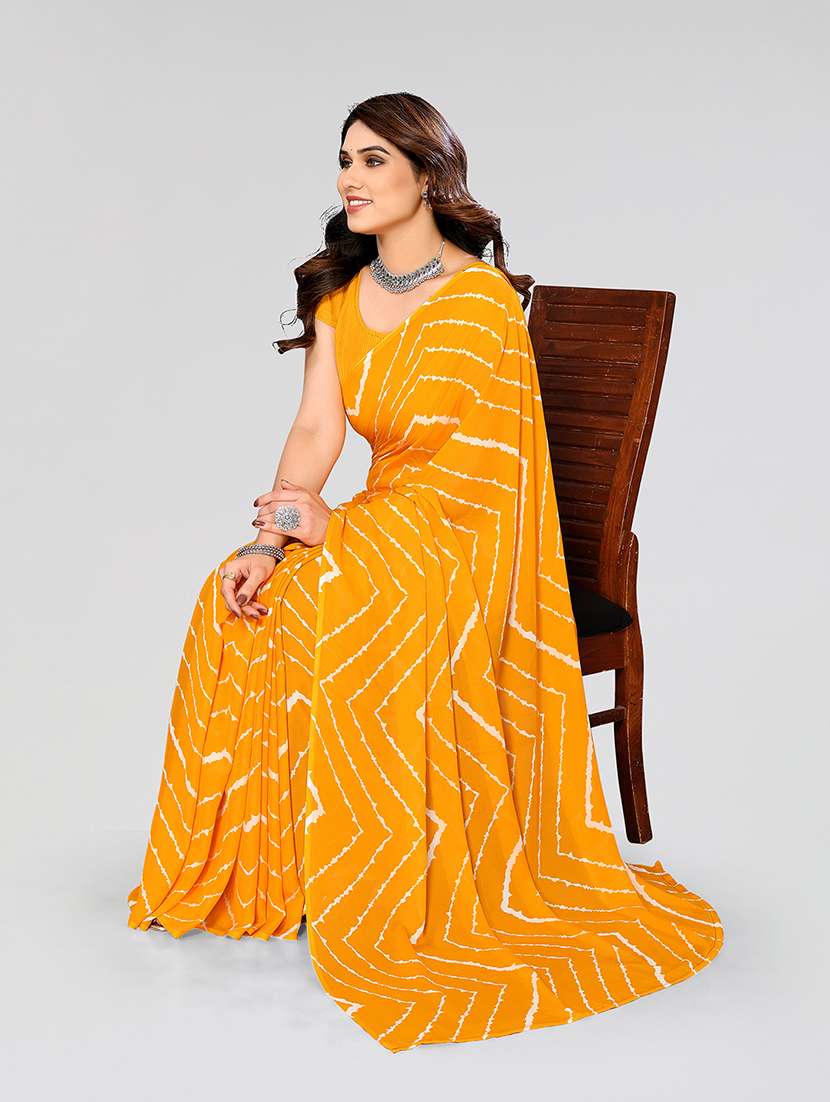 women printed casual wear saree with blouse - 22049041 -  Standard Image - 4