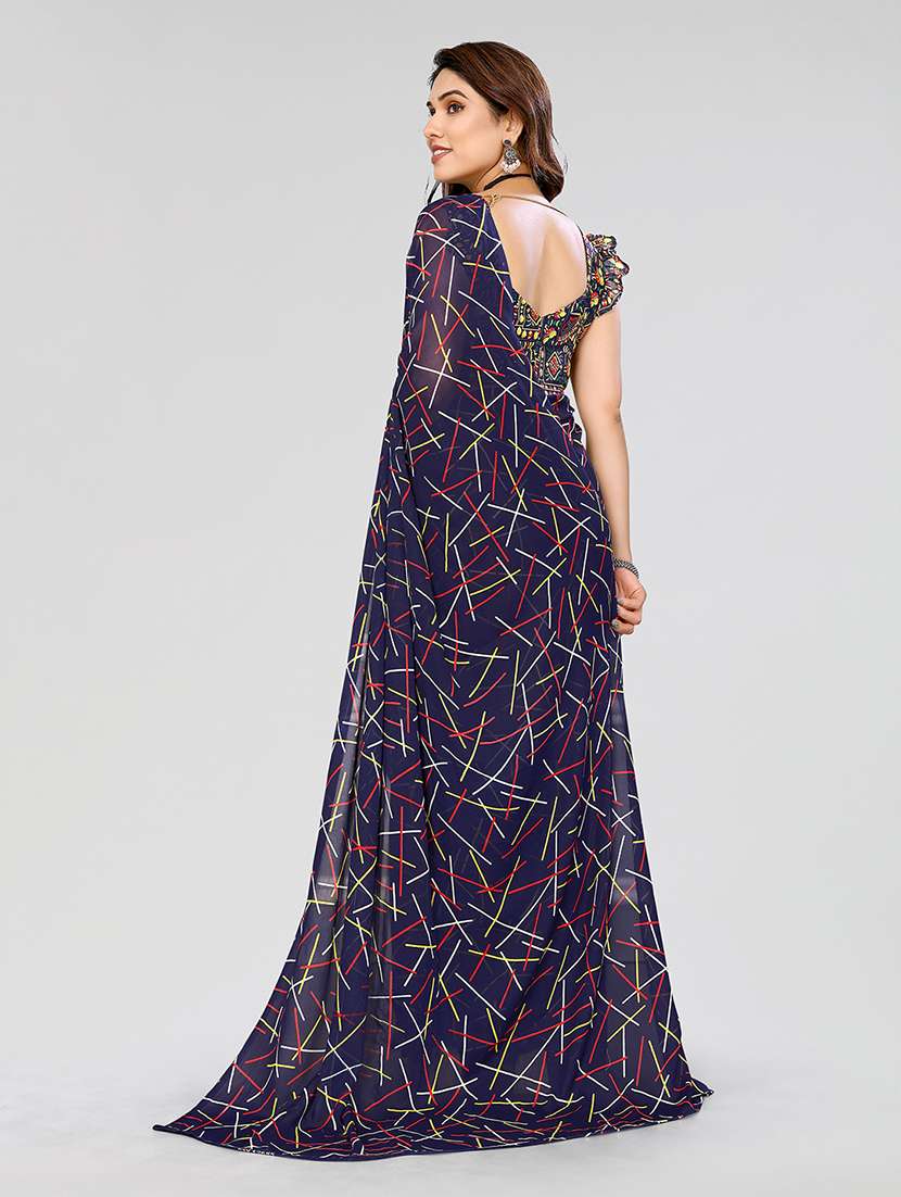 women printed casual wear saree with blouse - 22049045 -  Standard Image - 4