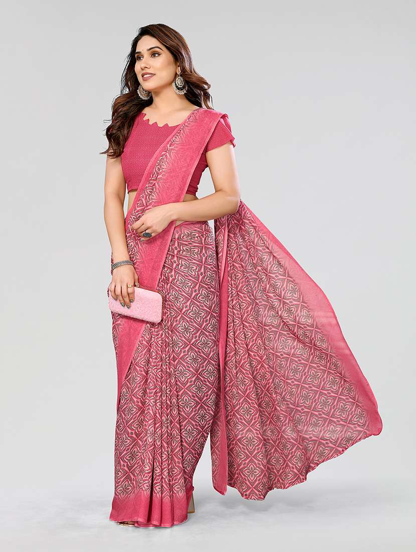 women printed casual wear saree with blouse - 22049052 -  Standard Image - 1
