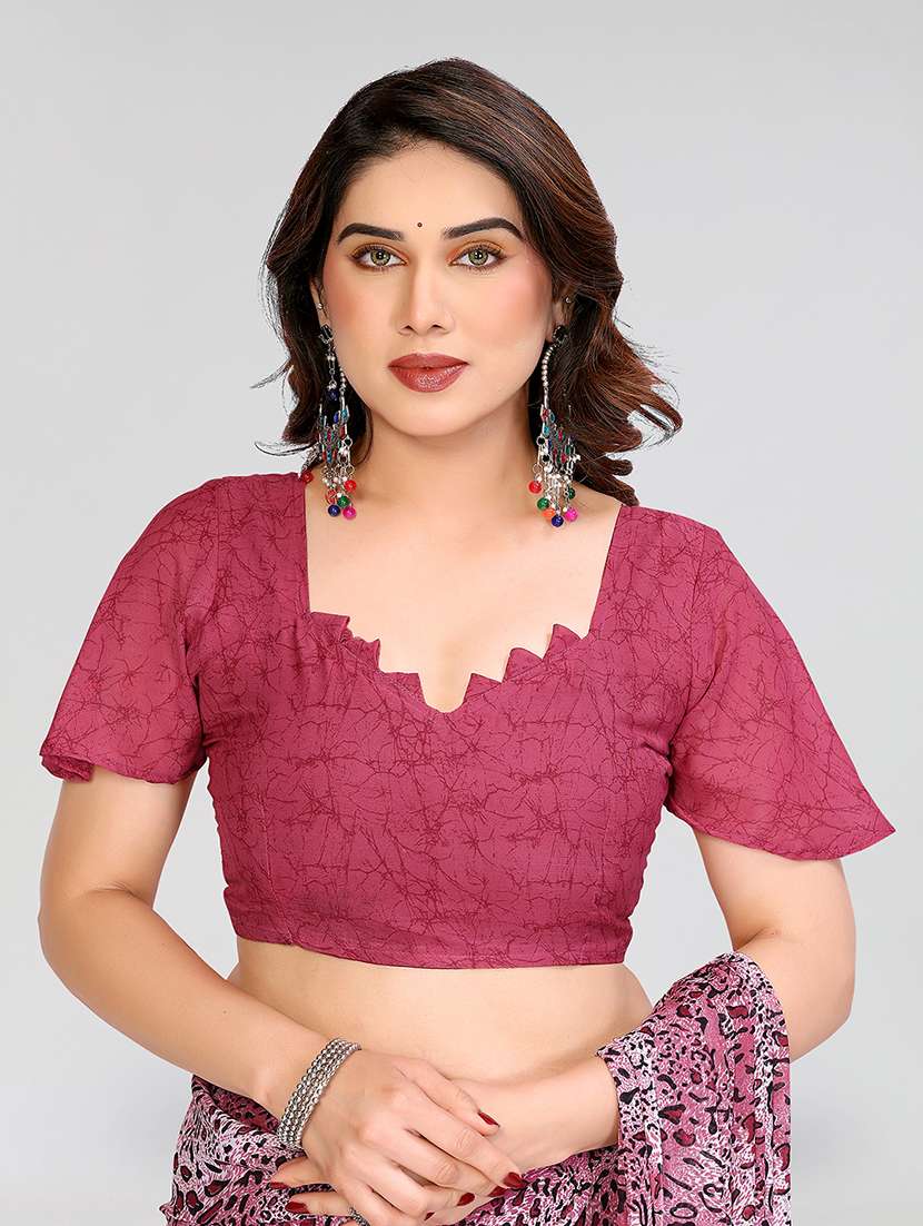 women printed casual wear saree with blouse - 22049073 -  Standard Image - 4