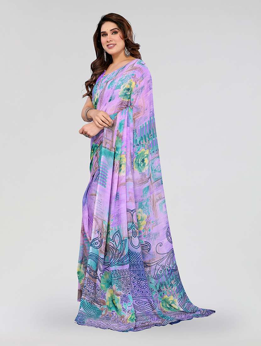 women printed casual wear saree with blouse - 22049080 -  Standard Image - 1