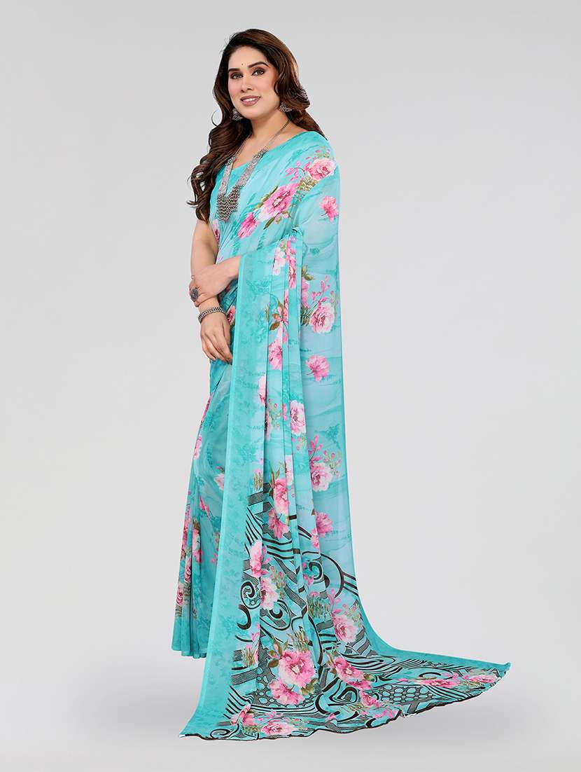women printed casual wear saree with blouse - 22049086 -  Standard Image - 1