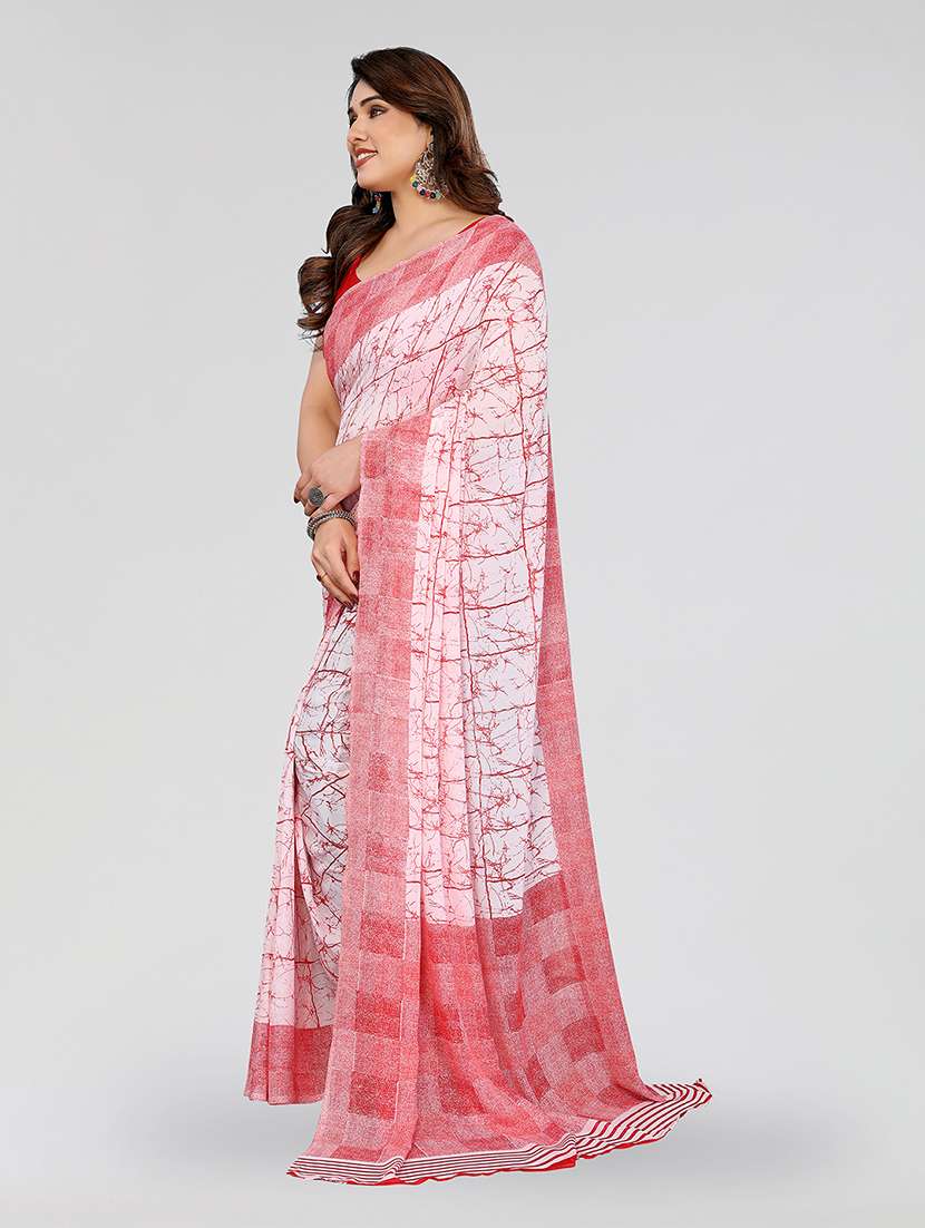 women printed casual wear saree with blouse - 22049131 -  Standard Image - 1