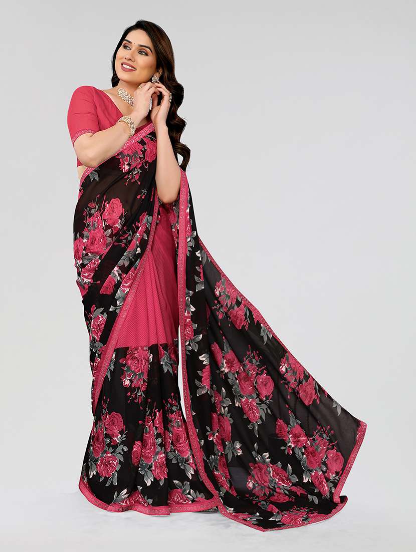 women printed casual wear saree with blouse - 22049200 -  Standard Image - 1