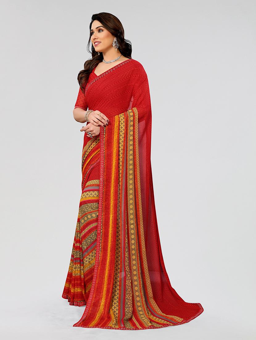 women printed casual wear saree with blouse - 22049201 - Standard Image - 1