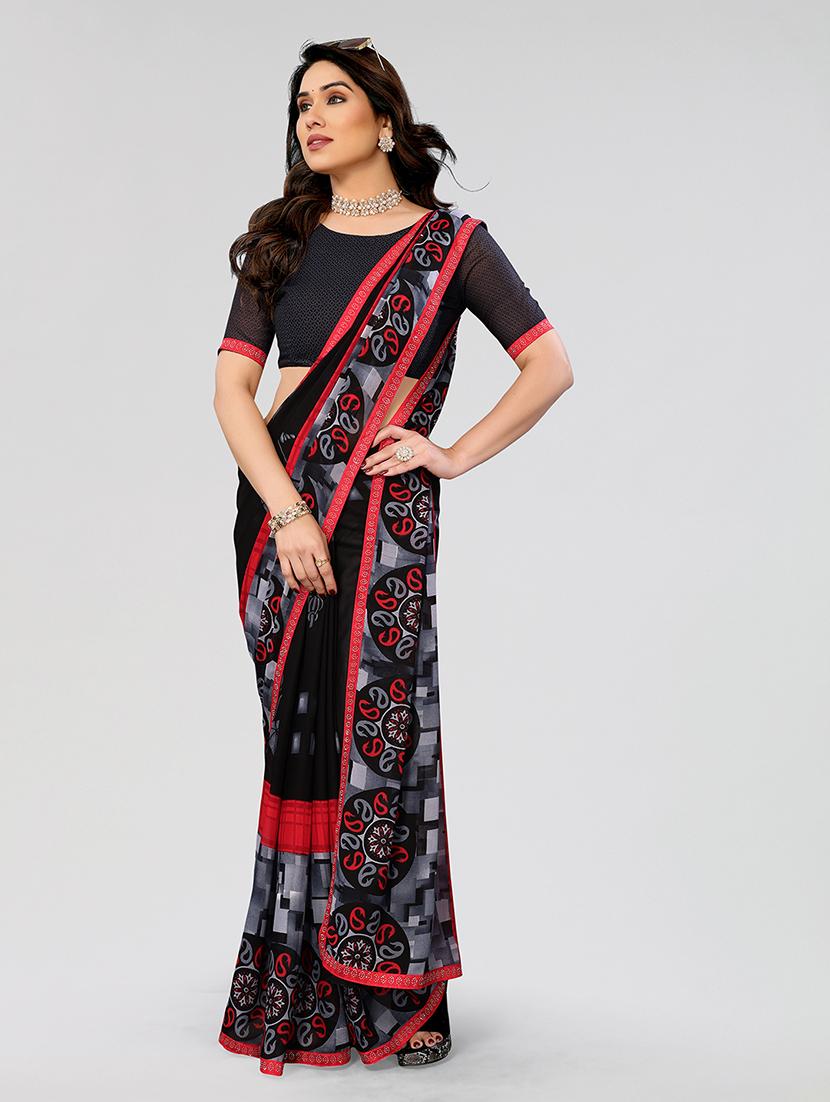 women printed casual wear saree with blouse - 22049207 - Standard Image - 1