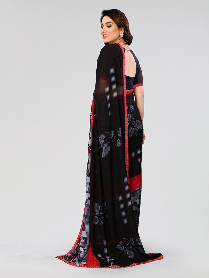 women printed casual wear saree with blouse - 22049207 - Standard Image - 4