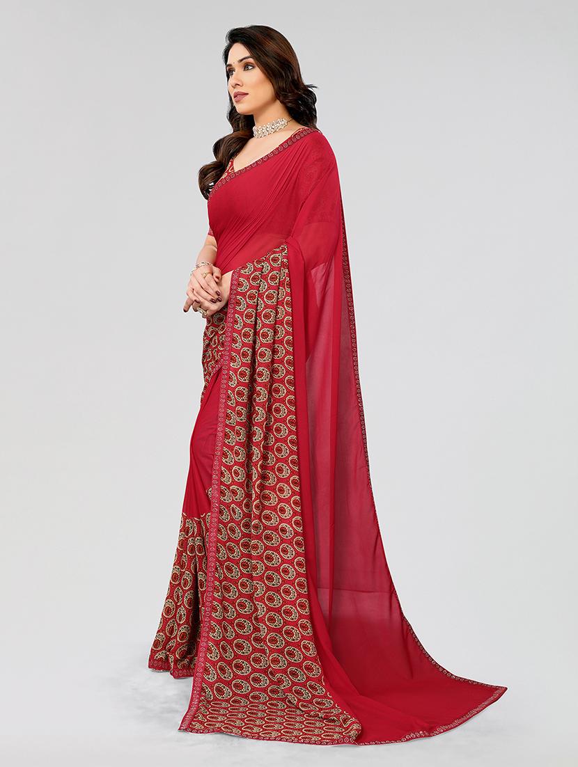 women printed casual wear saree with blouse - 22049209 - Standard Image - 1