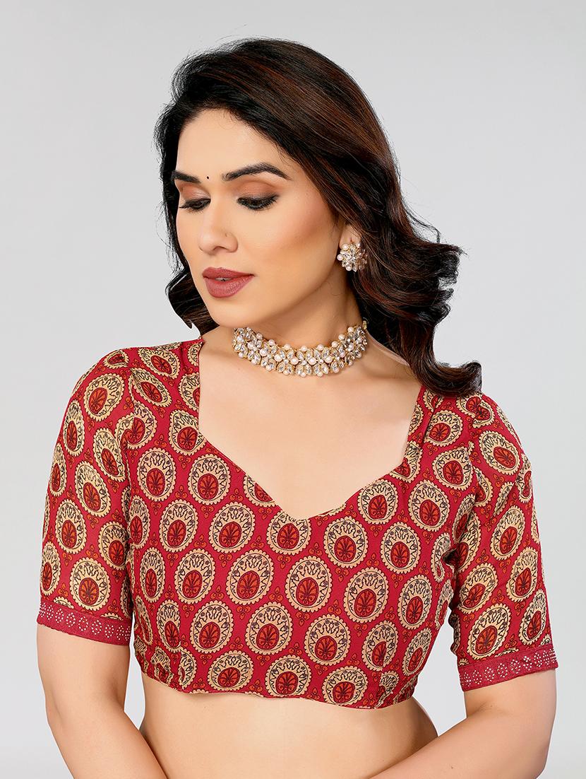 women printed casual wear saree with blouse - 22049209 - Standard Image - 4