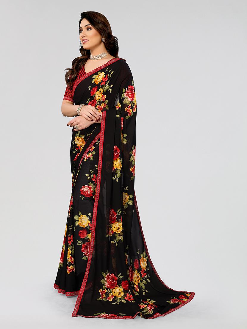 women printed casual wear saree with blouse - 22049215 - Standard Image - 1