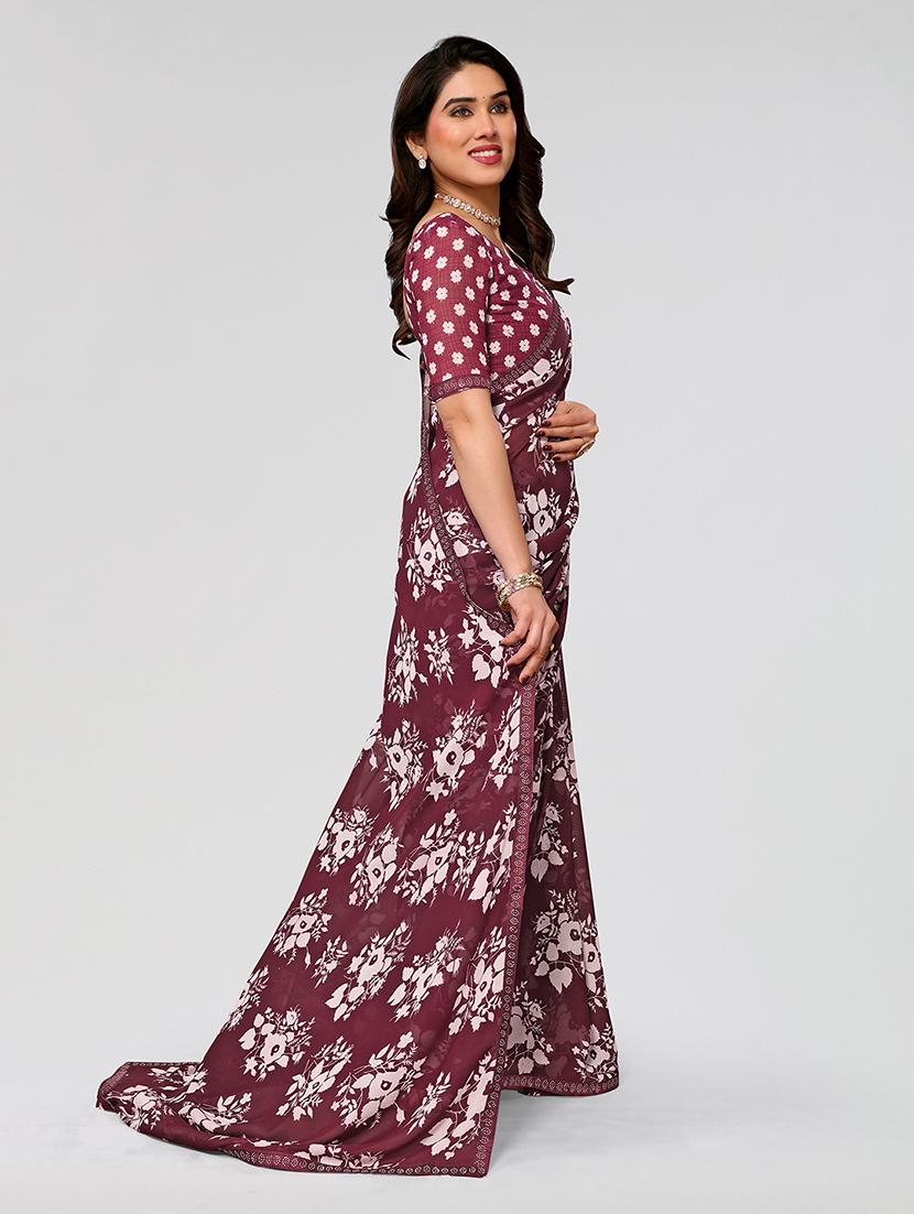 women printed casual wear saree with blouse - 22049218 - Standard Image - 1
