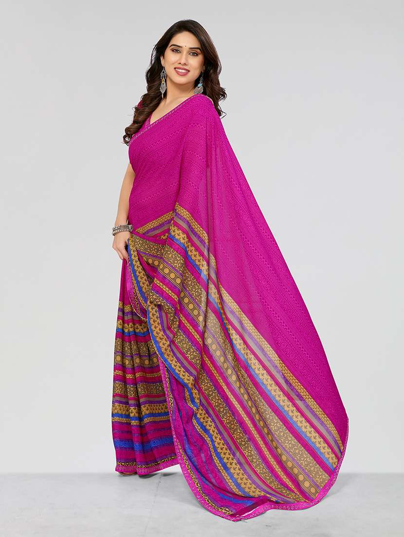 women printed casual wear saree with blouse - 22049227 -  Standard Image - 1
