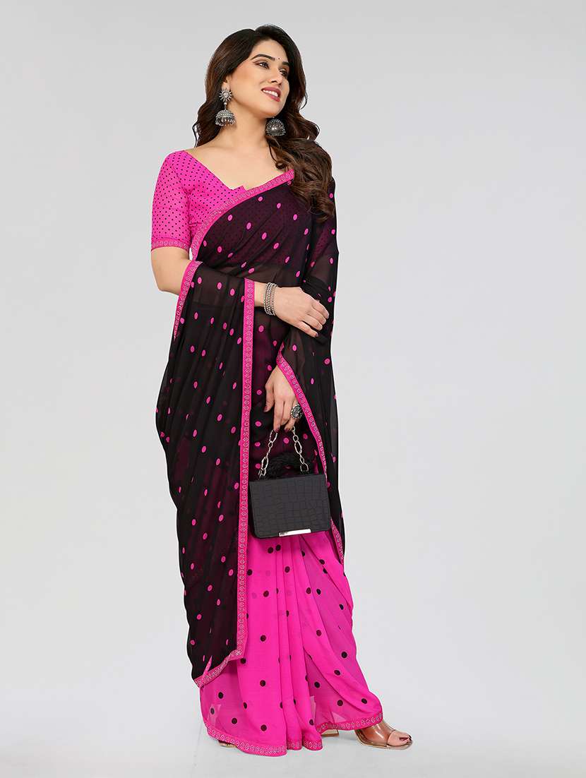 women printed casual wear saree with blouse - 22049229 - Standard Image - 4