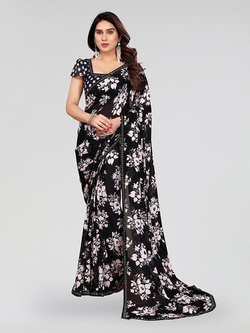 women printed casual wear saree with blouse - 22049240 - Standard Image - 0