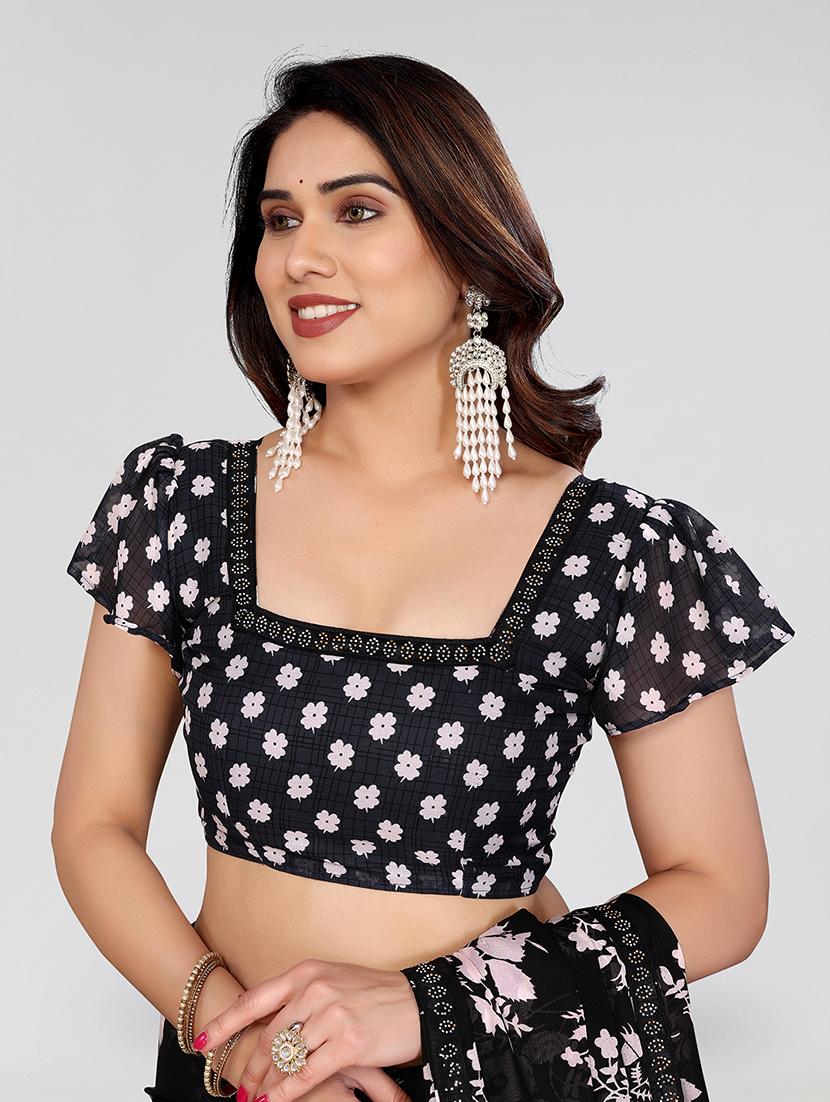 women printed casual wear saree with blouse - 22049240 - Standard Image - 4