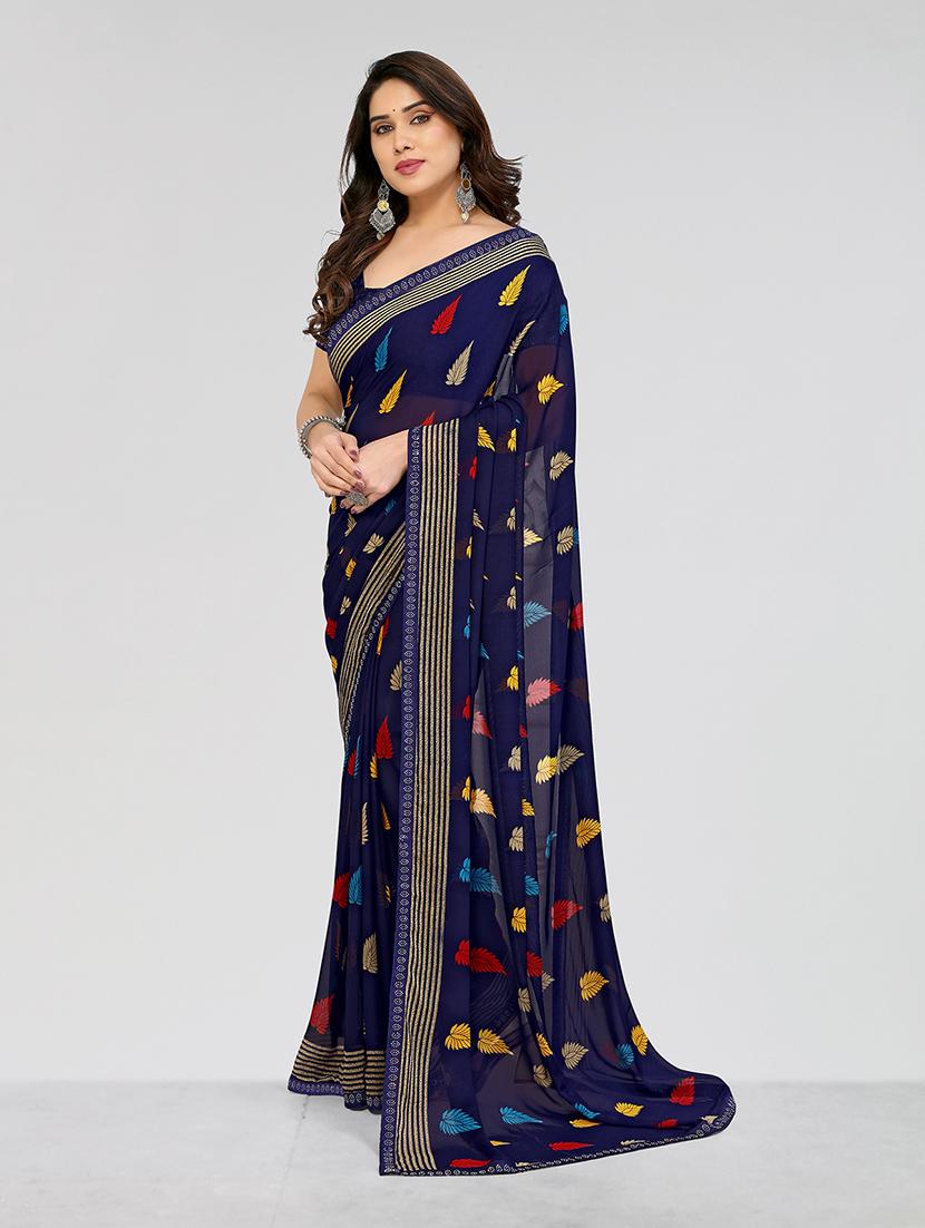women printed casual wear saree with blouse - 22049249 -  Standard Image - 1