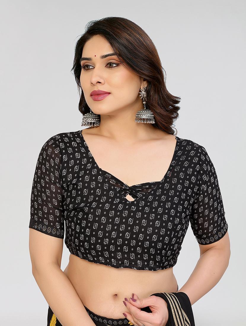 women printed casual wear saree with blouse - 22049250 - Standard Image - 4