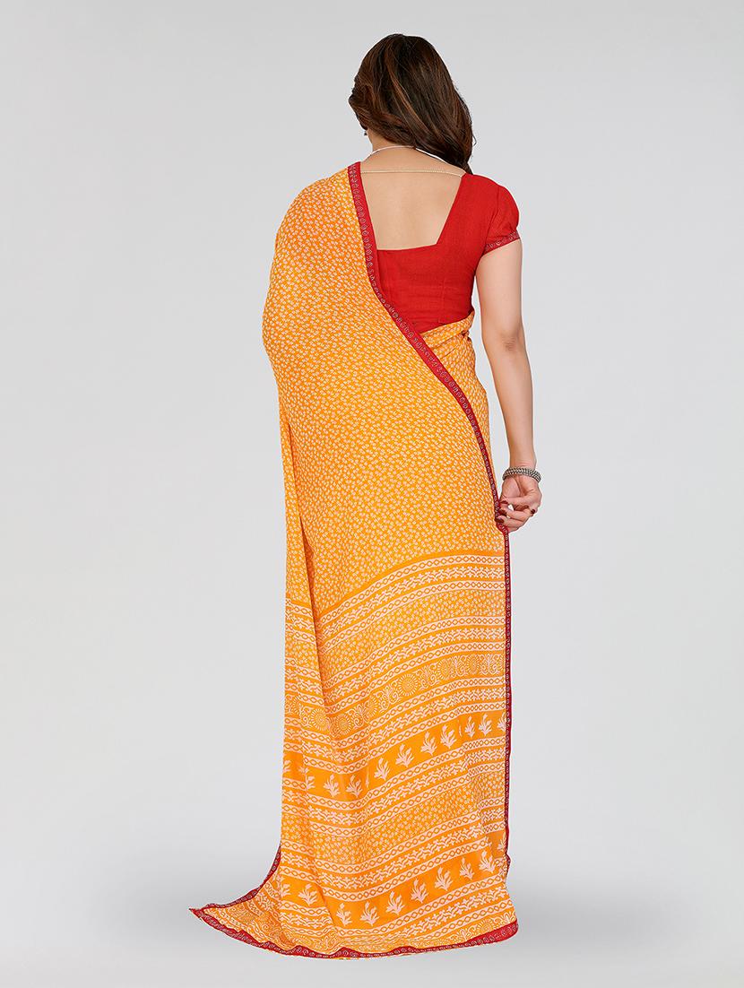 women printed casual wear saree with blouse - 22049251 - Standard Image - 4