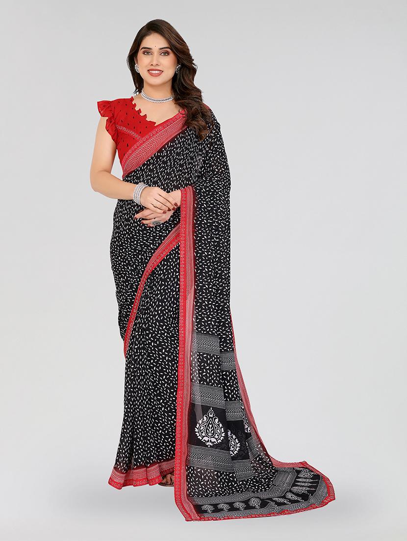 women printed casual wear saree with blouse - 22049259 -  Zoom Image - 0