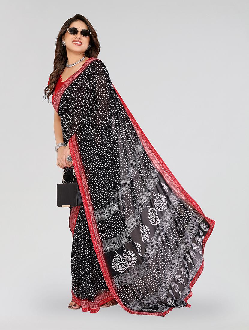 women printed casual wear saree with blouse - 22049259 -  Standard Image - 1