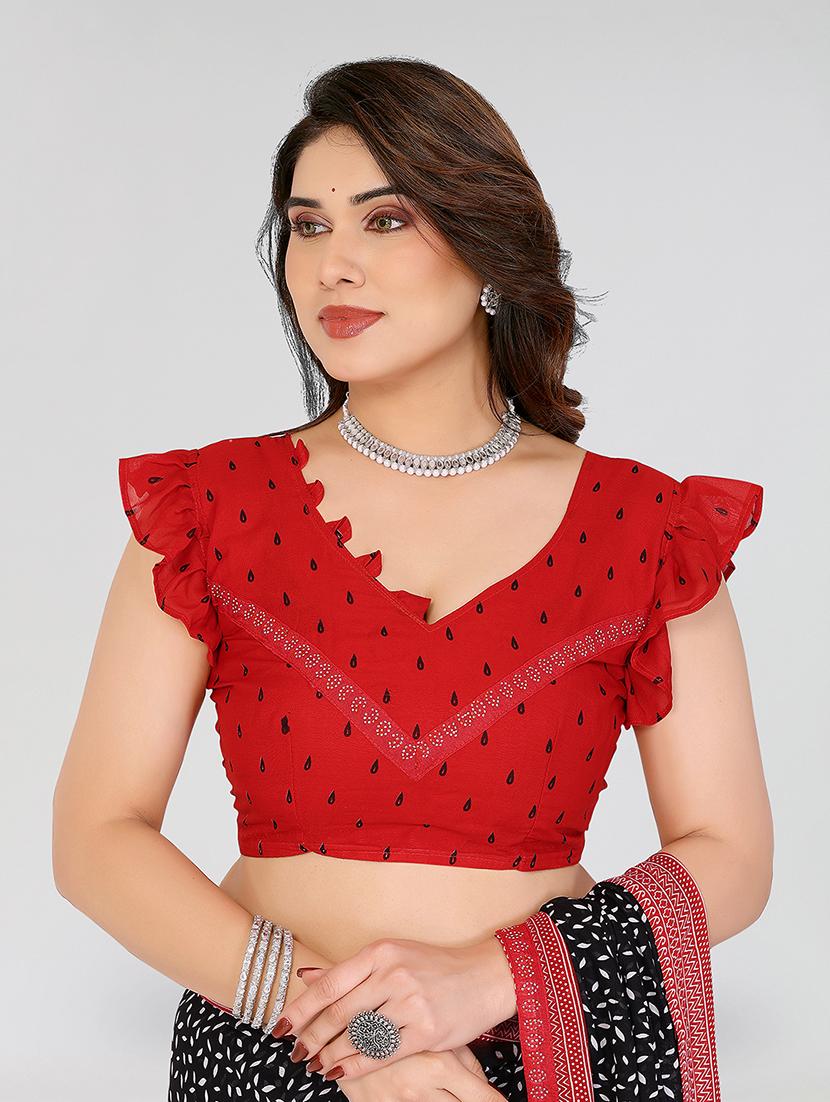 women printed casual wear saree with blouse - 22049259 - Standard Image - 4