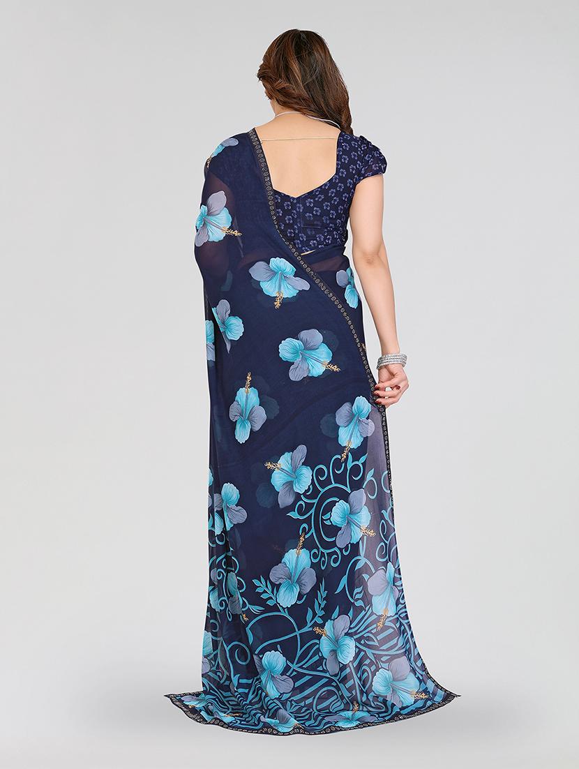 women printed casual wear saree with blouse - 22049263 - Standard Image - 4