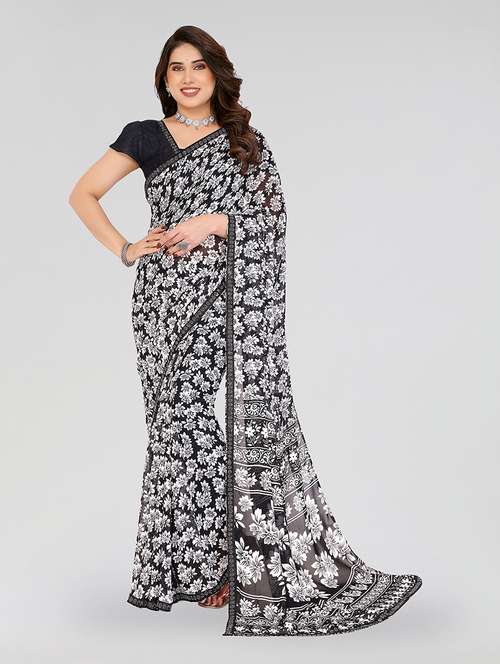 women printed casual wear saree with blouse - 22049270 - Standard Image - 0