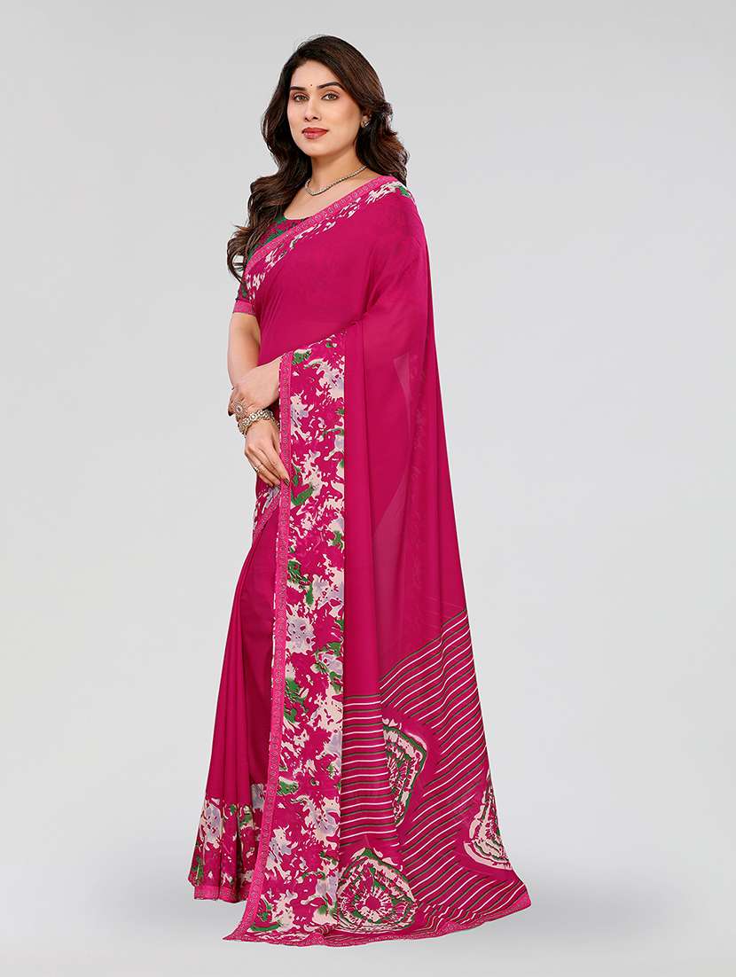 women printed casual wear saree with blouse - 22049273 -  Standard Image - 1