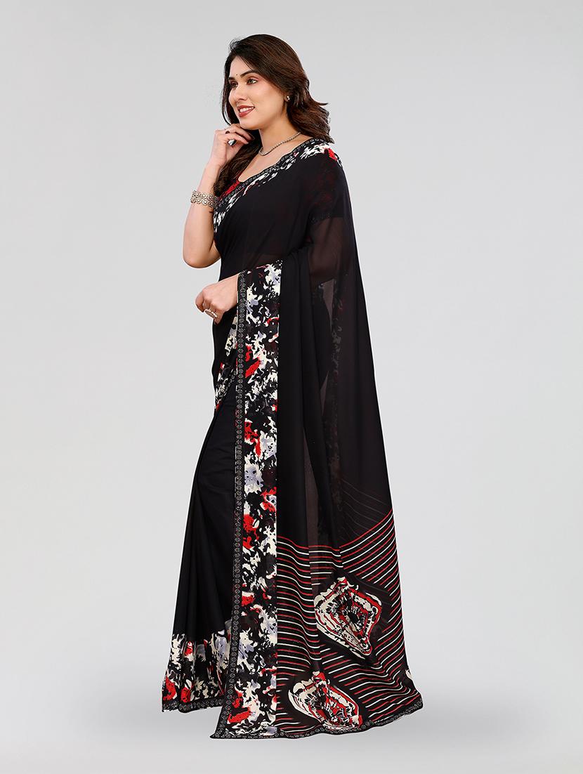 women printed casual wear saree with blouse - 22049274 -  Standard Image - 1