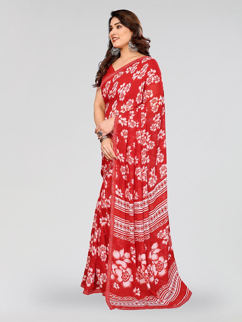 women printed casual wear saree with blouse - 22049280 - Standard Image - 1
