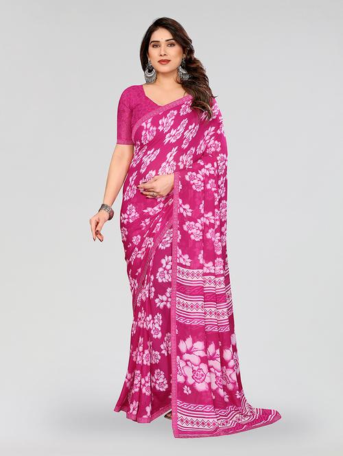 women printed casual wear saree with blouse - 22049281 - Standard Image - 0