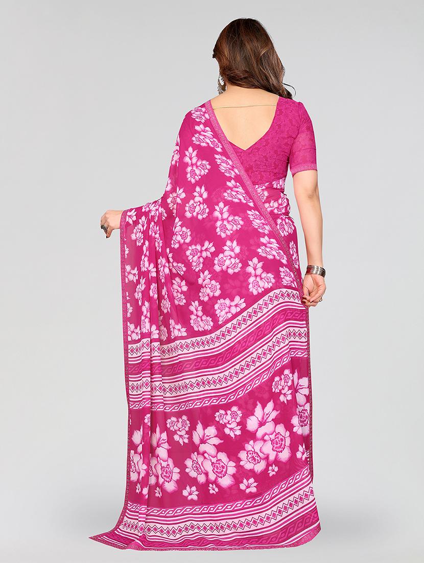 women printed casual wear saree with blouse - 22049281 - Standard Image - 4