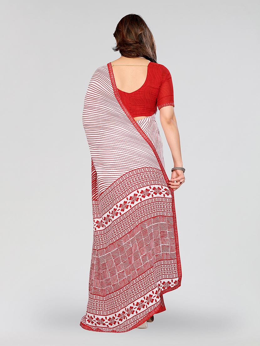 women printed casual wear saree with blouse - 22049287 - Standard Image - 4
