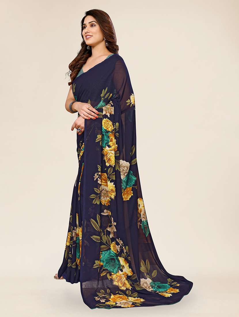 women printed casual wear saree with blouse - 22049306 -  Standard Image - 1