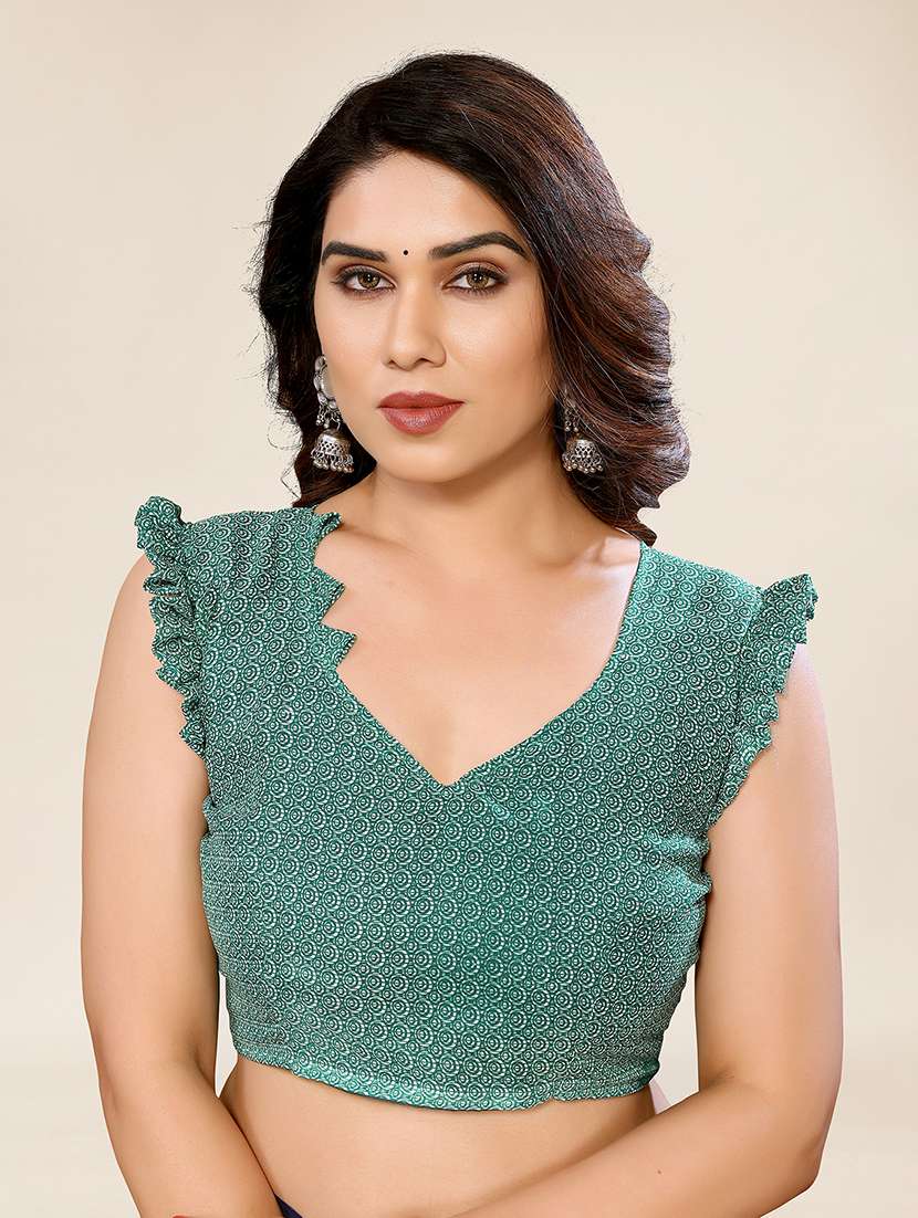 women printed casual wear saree with blouse - 22049306 -  Standard Image - 4