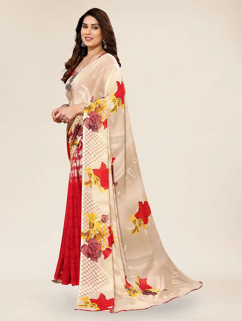 women printed casual wear saree with blouse - 22049307 -  Standard Image - 1