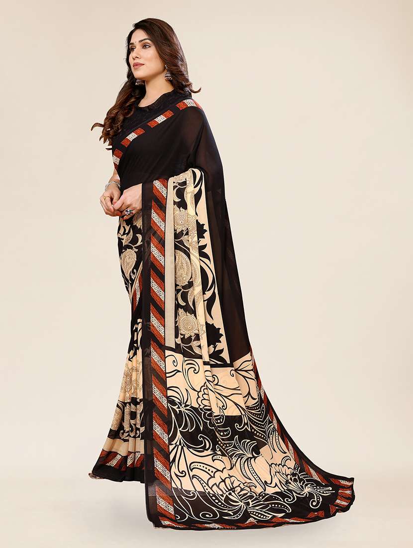 women printed casual wear saree with blouse - 22049314 -  Standard Image - 1