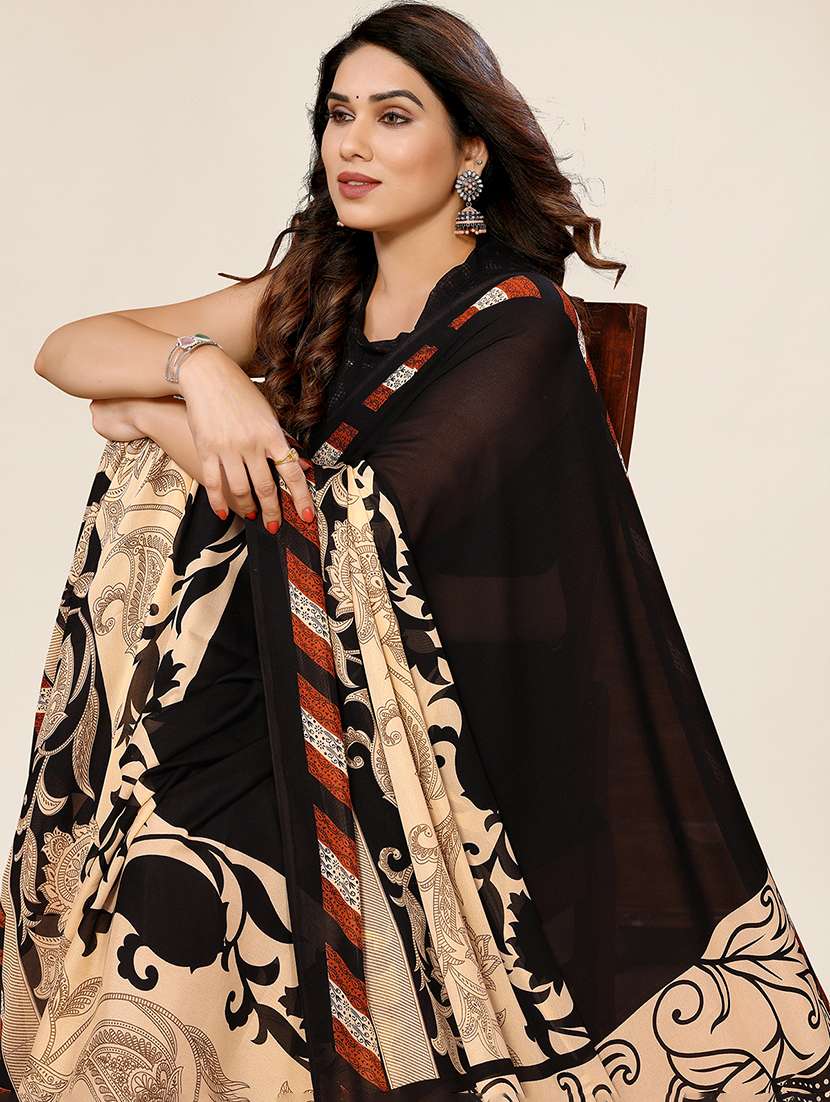 women printed casual wear saree with blouse - 22049314 -  Standard Image - 4