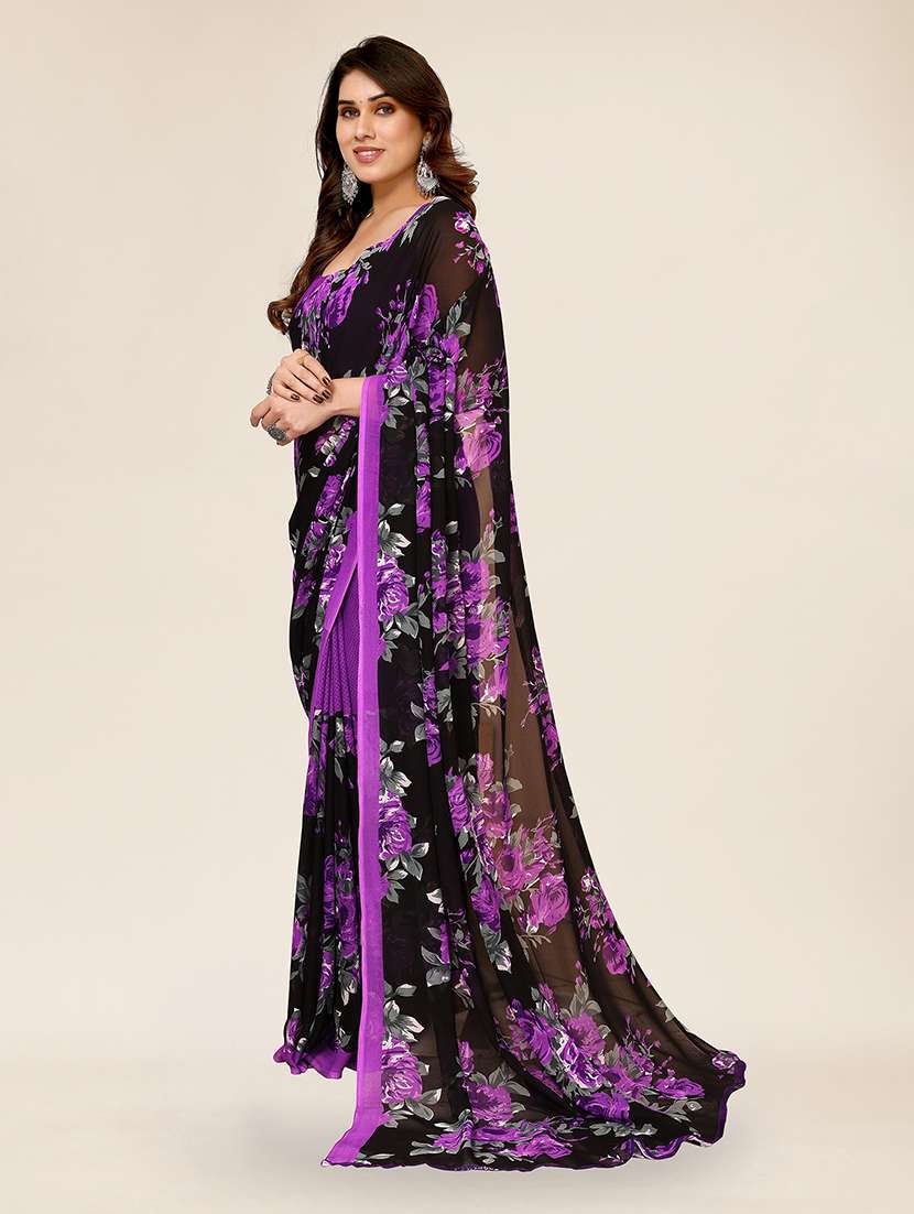 women printed casual wear saree with blouse - 22049318 -  Standard Image - 1